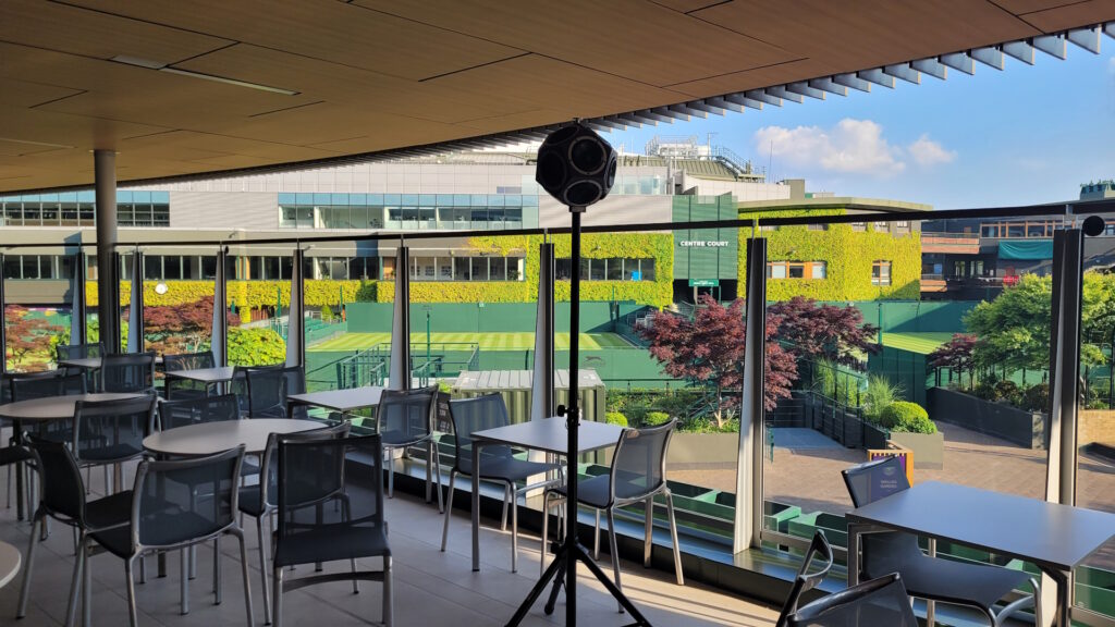 Restaurant overlooking tennis courts